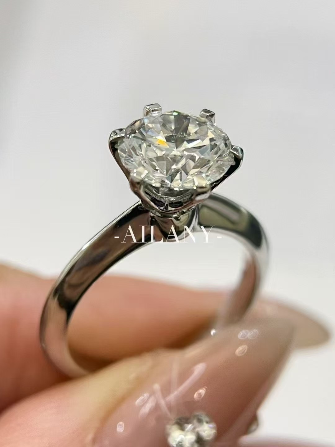 实验室培育钻石【定制专属链接】T家经典六爪培育钻石钻戒12.5圈口