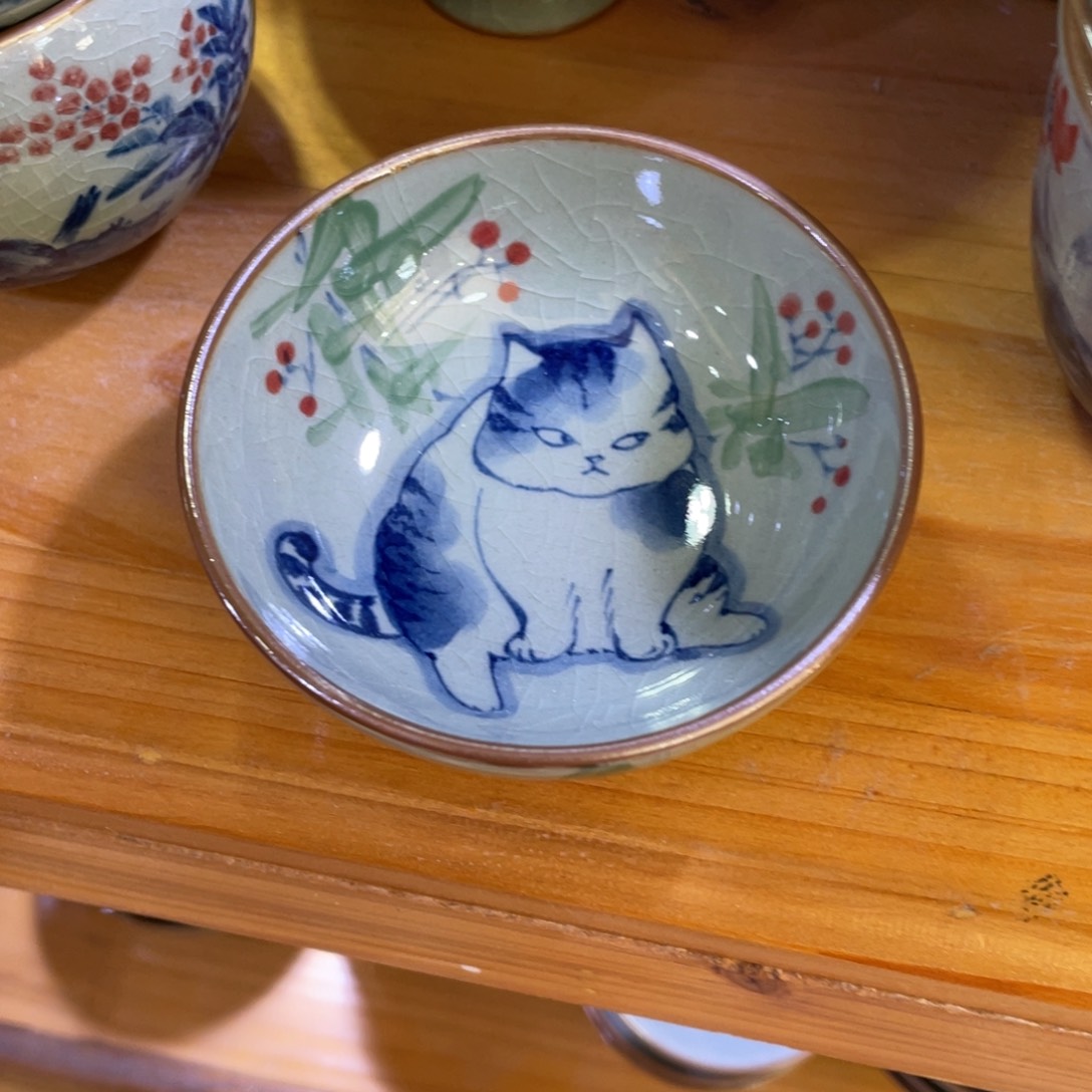 福*清欢柴窑，老陶泥猫咪普洱杯