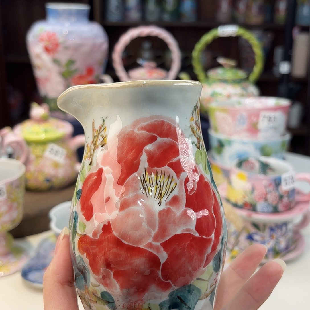 瓷片景德镇手绘高温釉下彩陶瓷茶具 