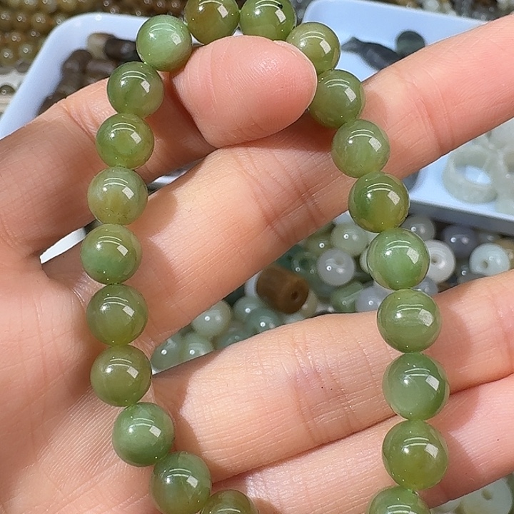 和田玉（碧玉）未镶嵌手链8mm