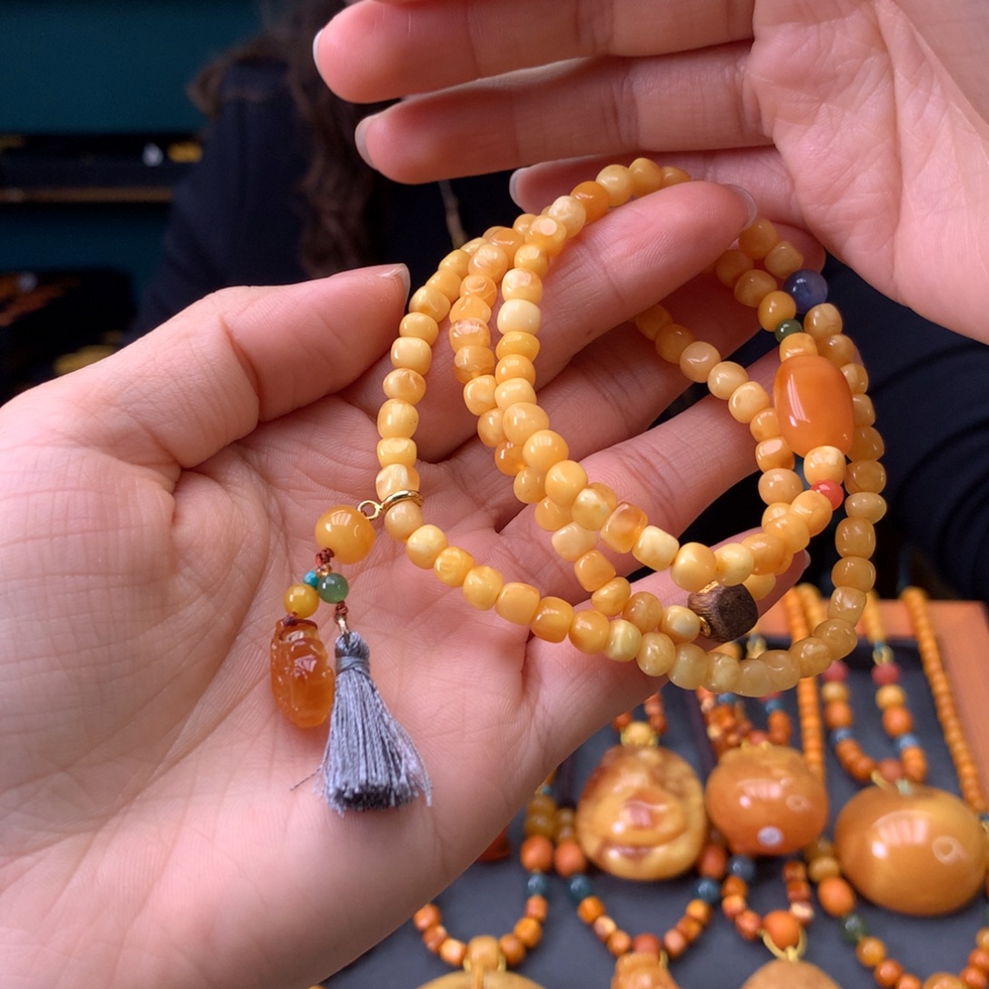 蜜蜡未镶嵌手串天然