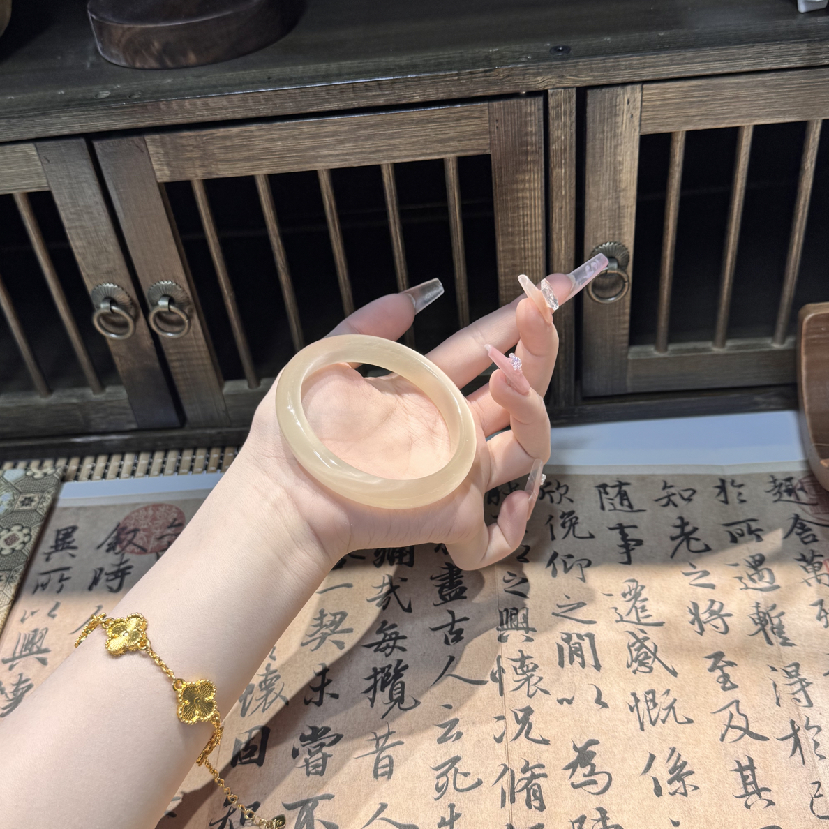    【香槟金高透版】显白百搭气质新中式风格手镯女