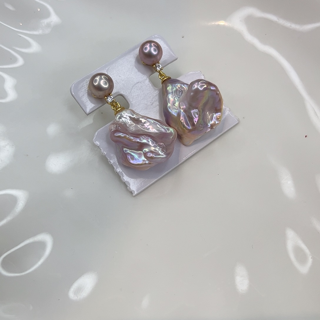 合金耳饰淡水珍珠