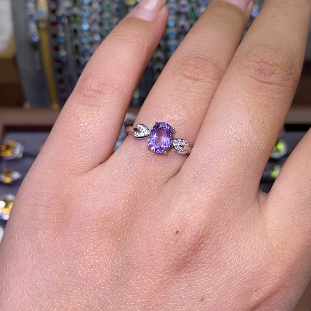 紫晶戒指银S925镶嵌4444444