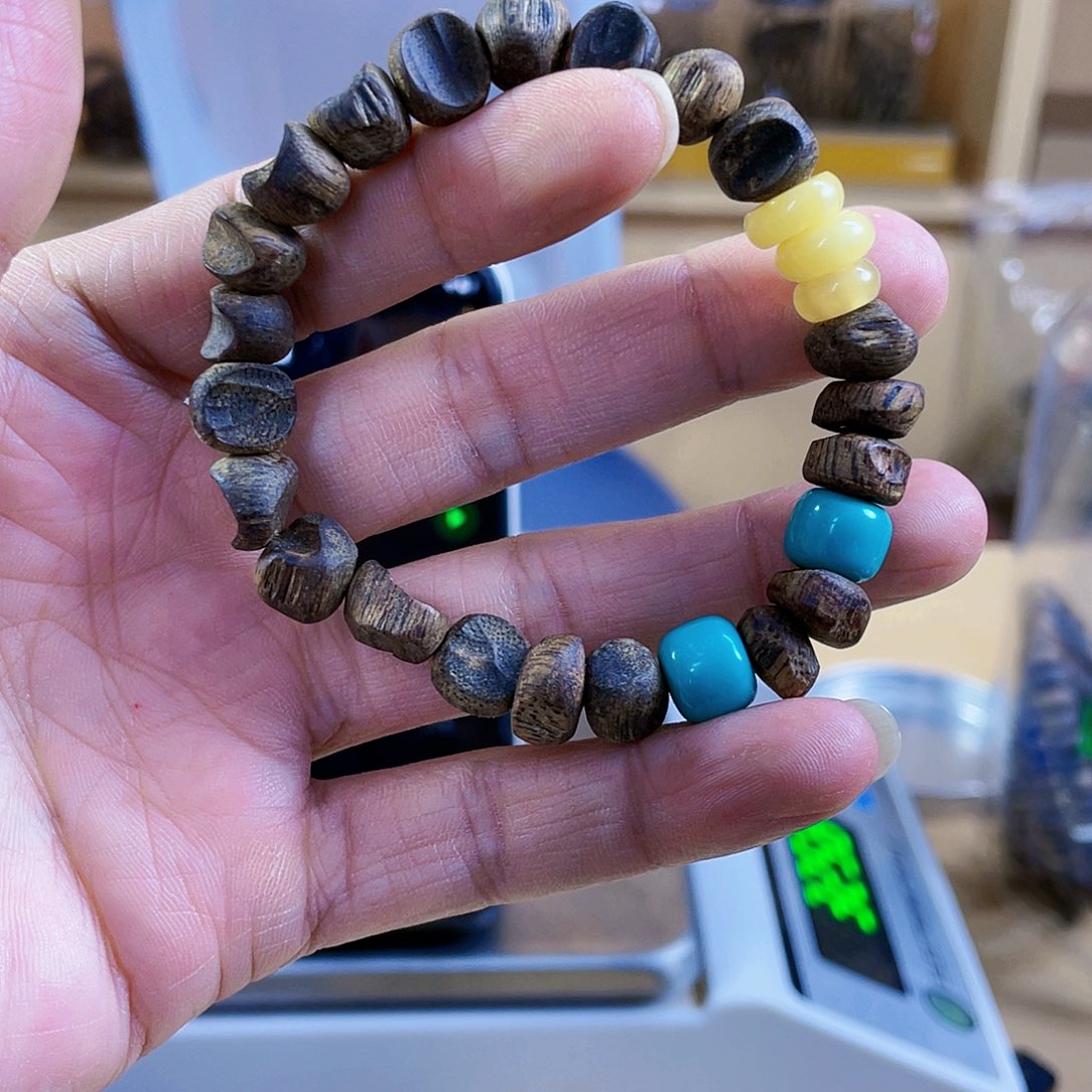 海***℃沉香碎屑沉香DIY随形单圈11克多样性发一