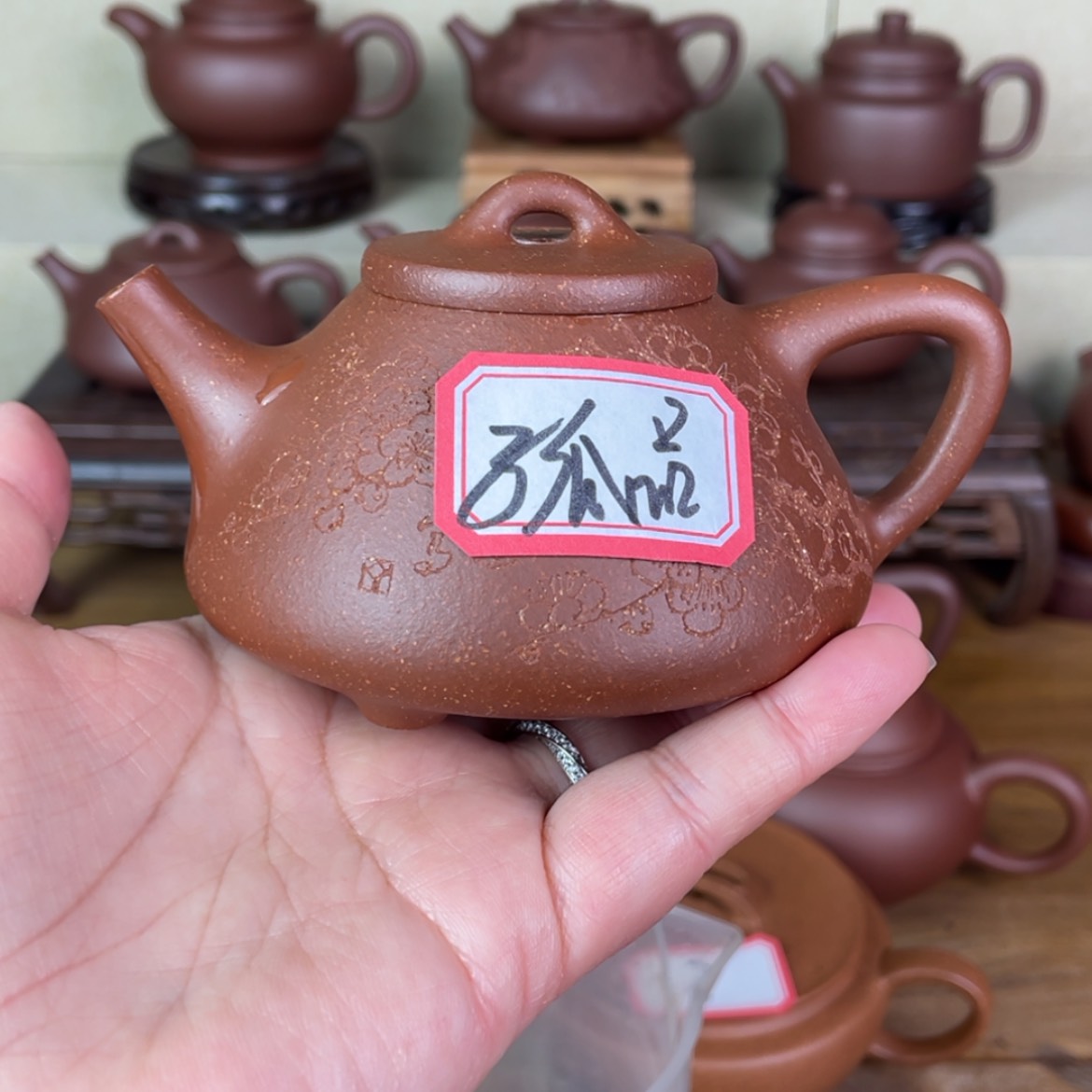 【闪购商品】紫砂茶壶自*红降坡子冶石瓢壶～容量：180