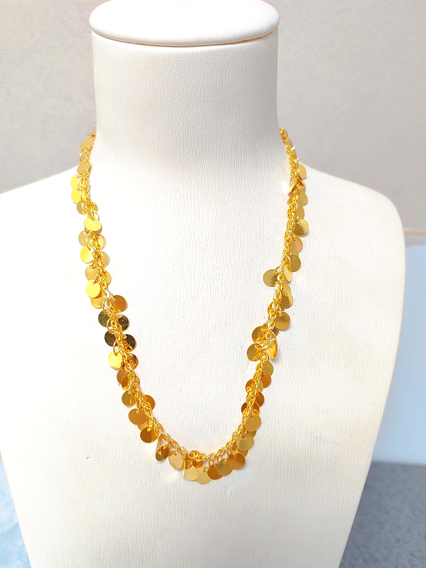 足金999时尚圆片项链