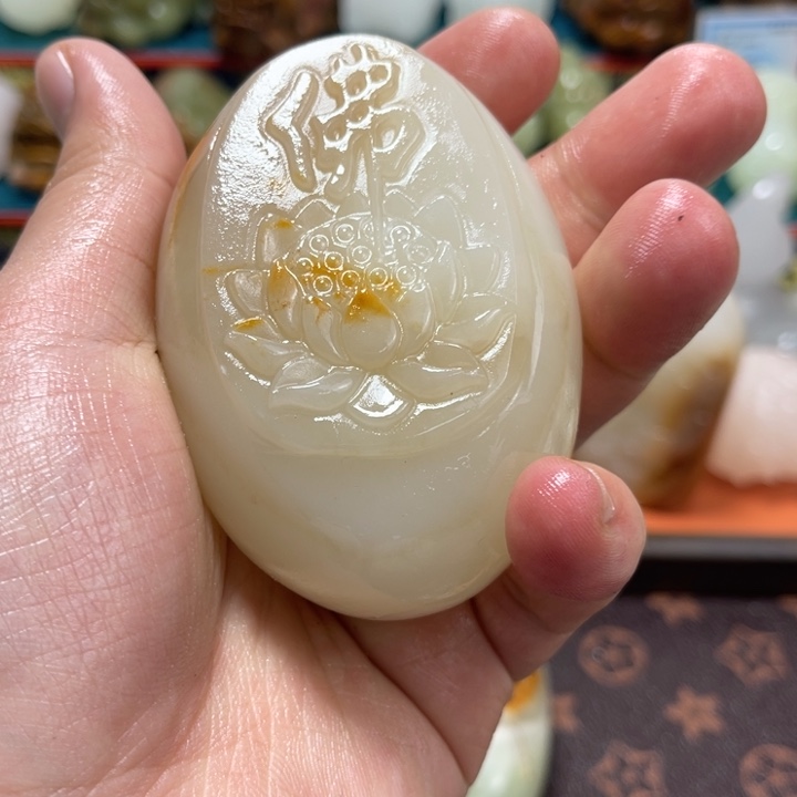 中***梦石材石材方解石手把件不退换