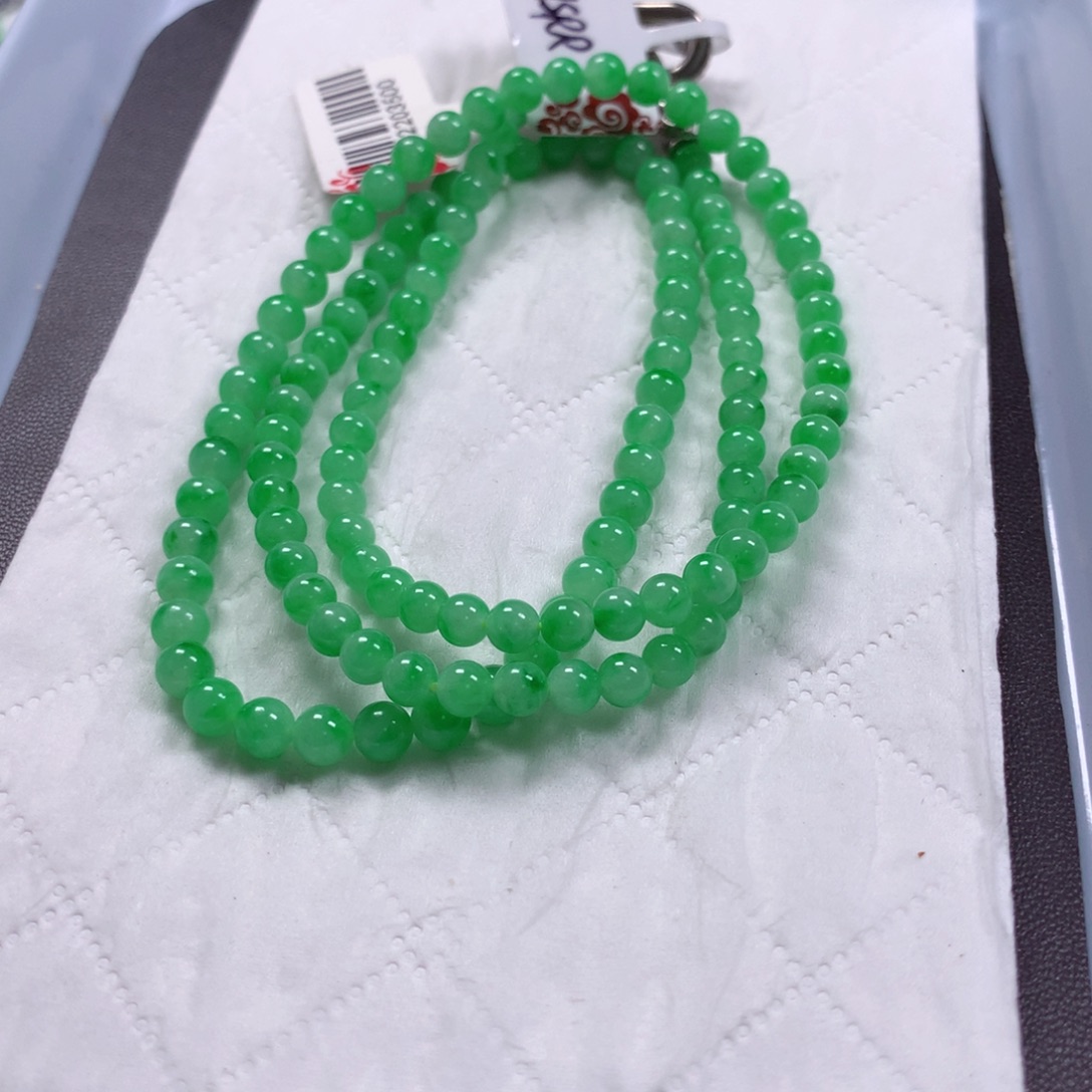 翡翠未镶嵌颈饰项链