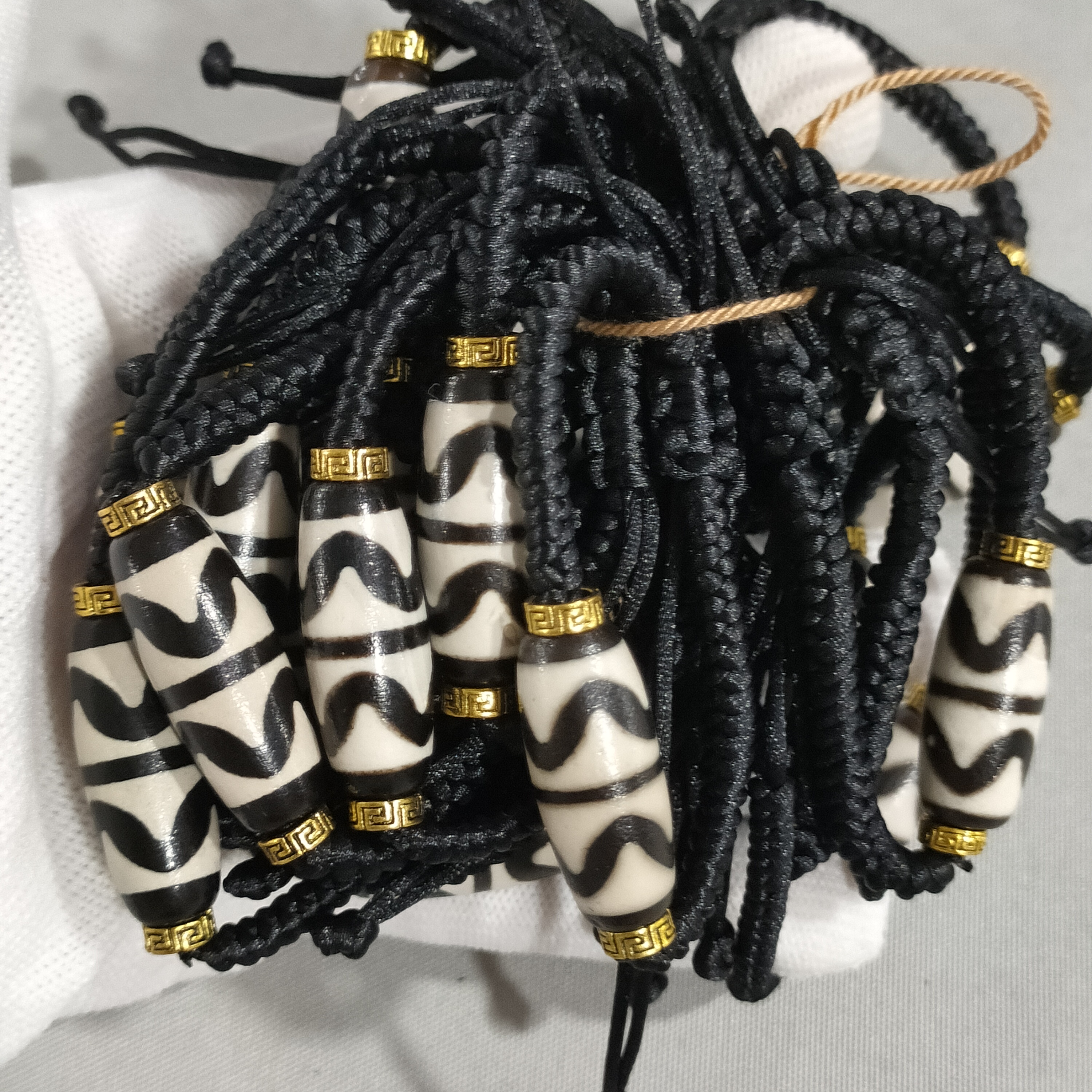 A515  藏式民族风 双虎牙玛瑙 可伸缩节手链 多样性发其一