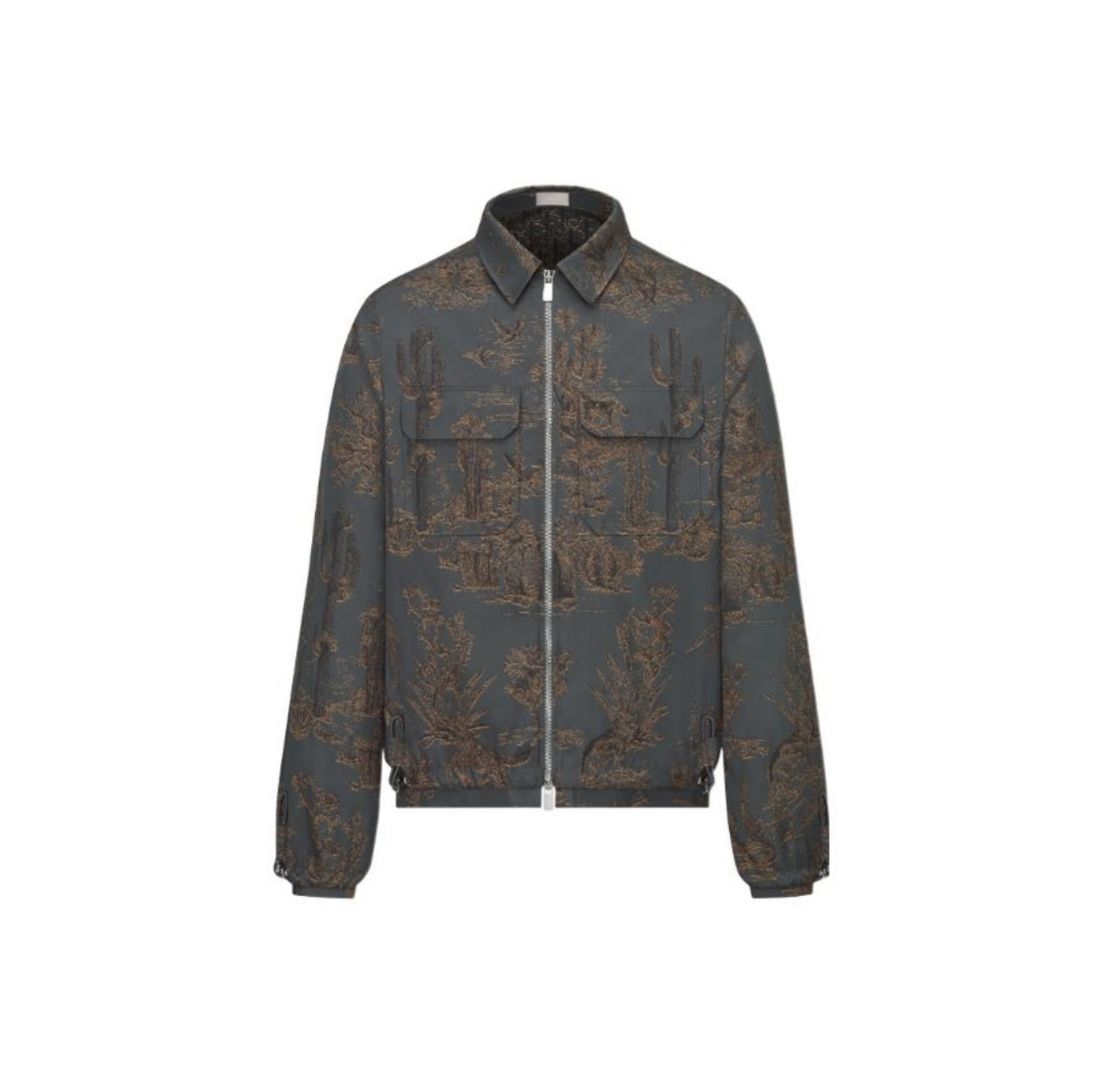 全新未使用 DIOR/迪奥 拉链翻领仙人掌图案夹克外套/44/8888