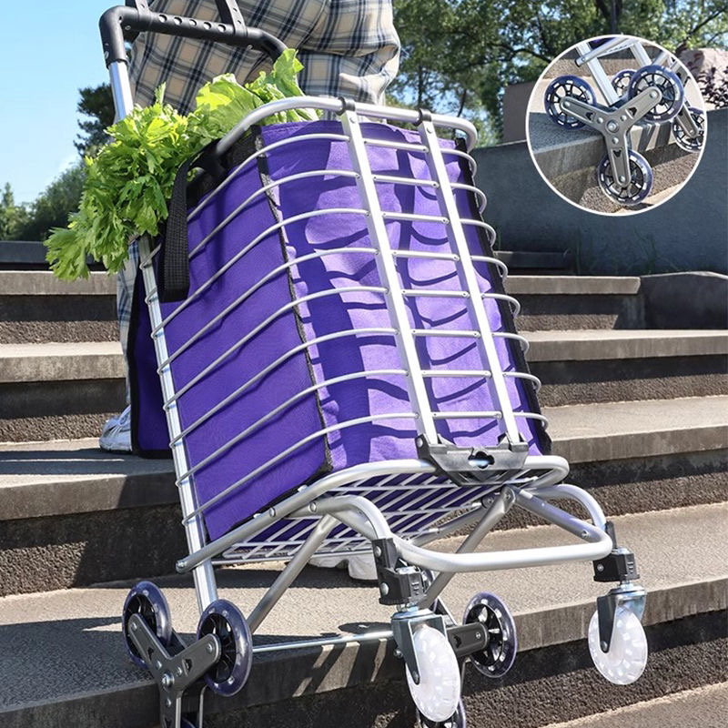 便携购物车爬楼梯买菜车小拉车家用可折叠轻便拉杆拖车老人手推车