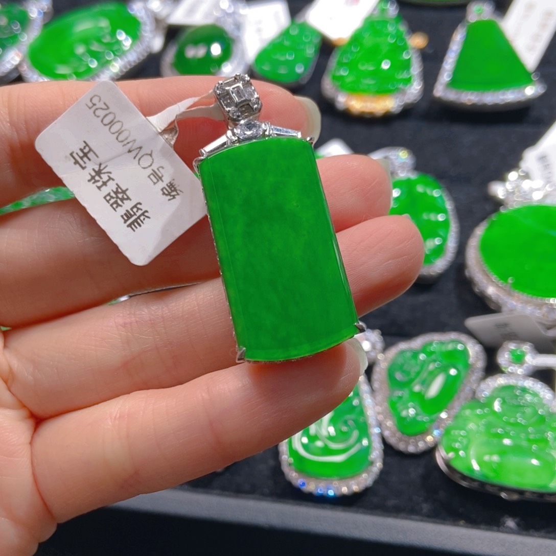 翡翠吊坠(不含链)银S925镶嵌