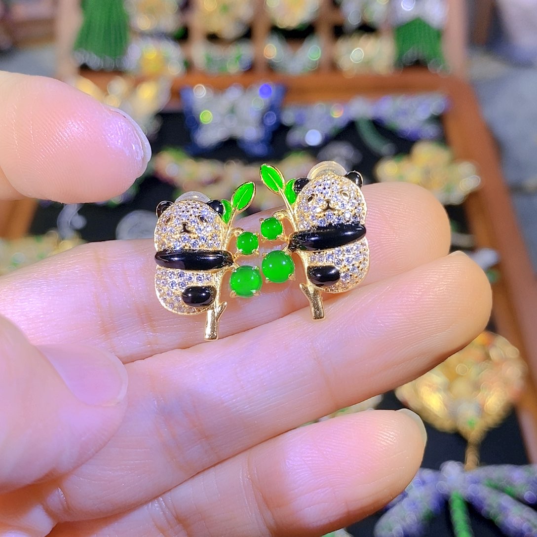 吊坠(不含链)银S925镶嵌翡翠