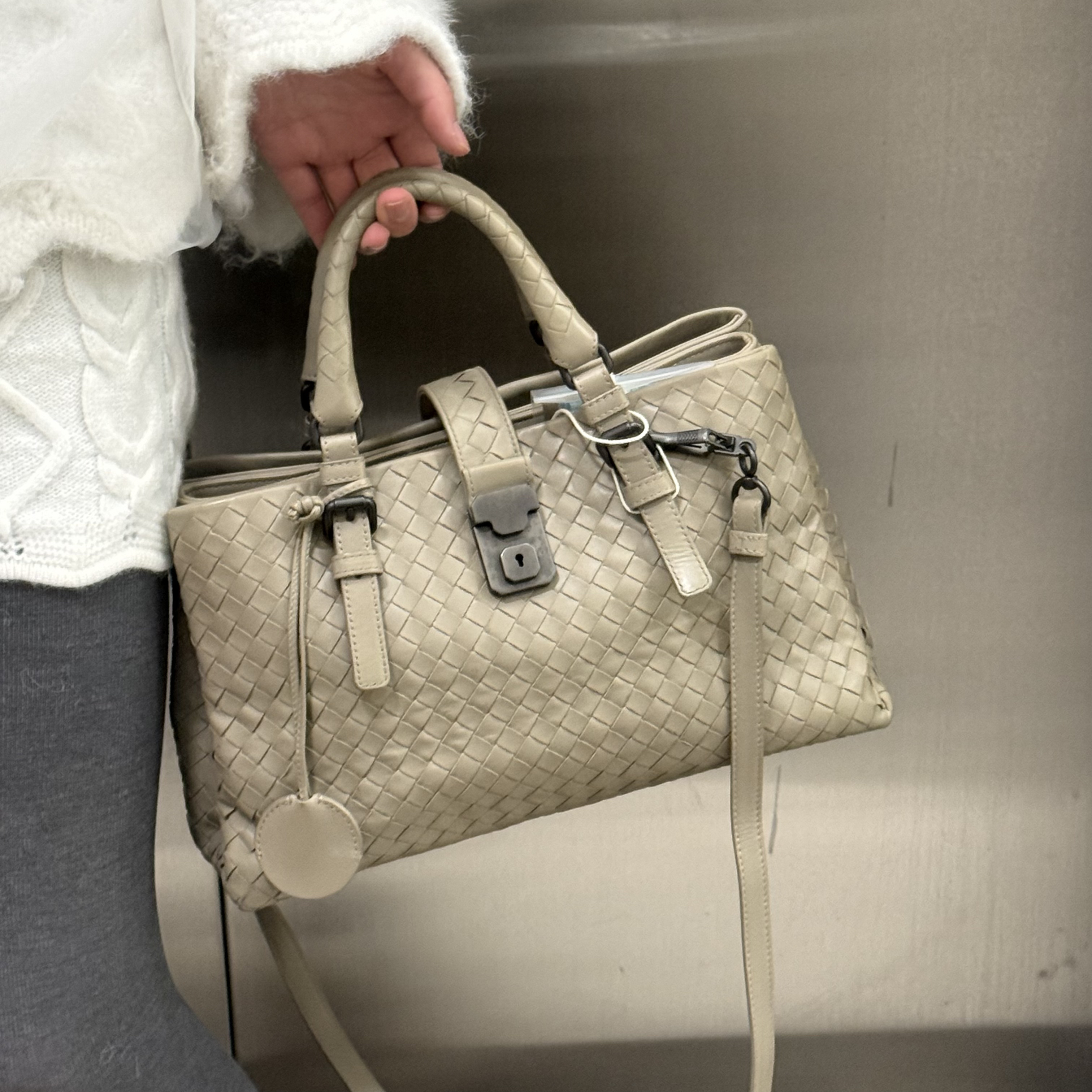 95新 BOTTEGA VENETA/葆蝶家 葆蝶家小号罗马灰色