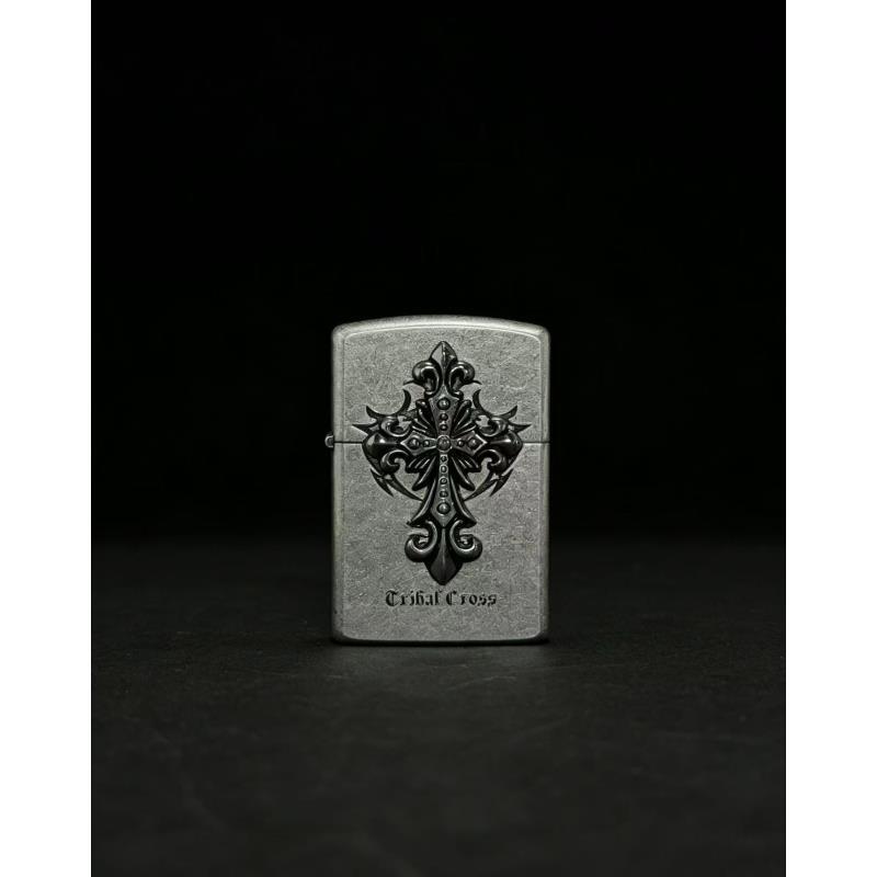天使 十字架银打火机【全新机无油】