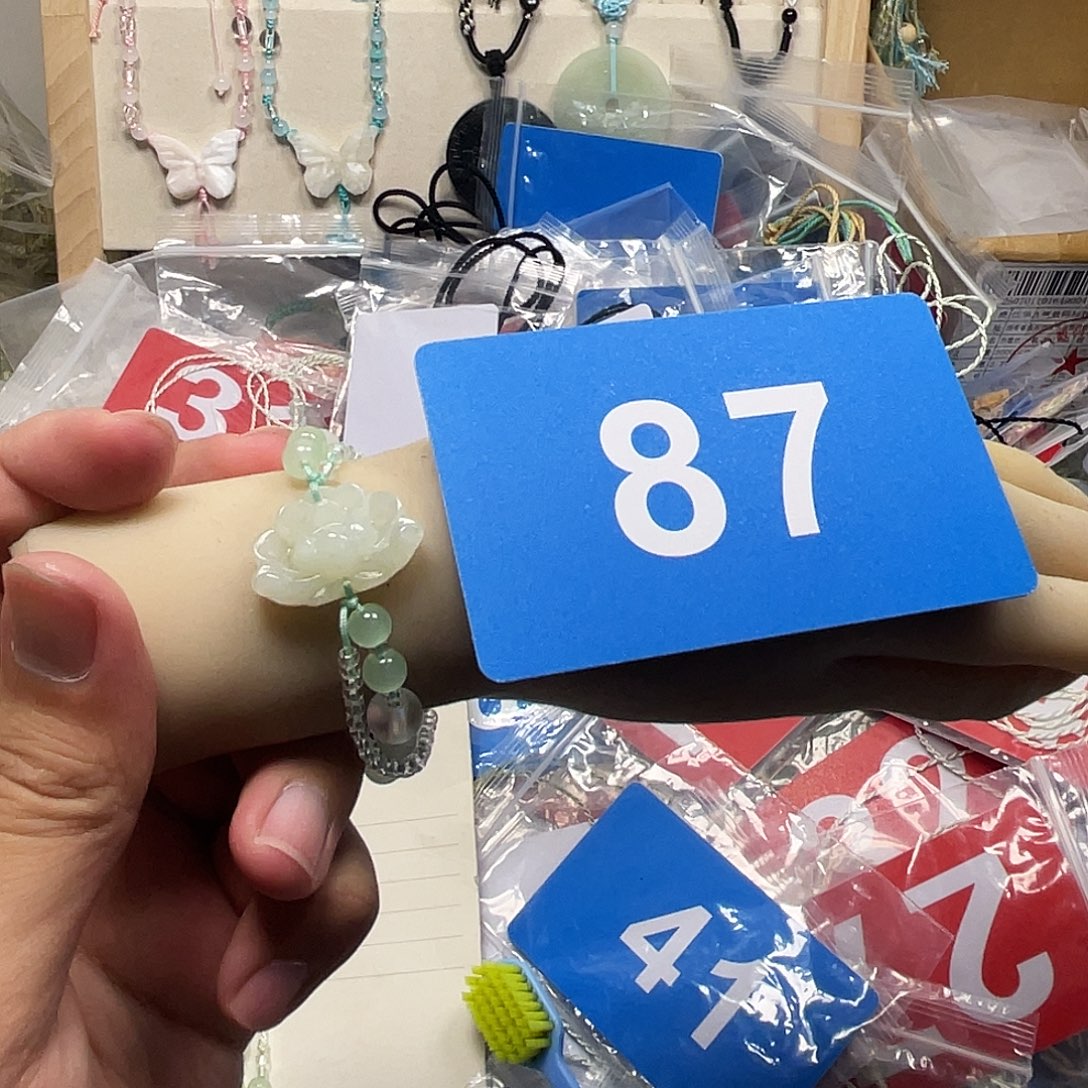 蛇纹石玉合金颈饰