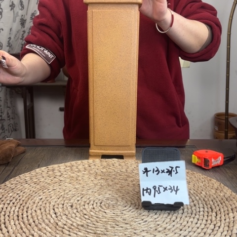 紫砂花盆新品福利柴烧奎面瘦高签筒051