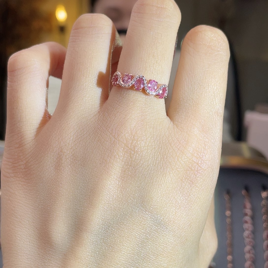 蓝宝石银S925镶嵌戒指