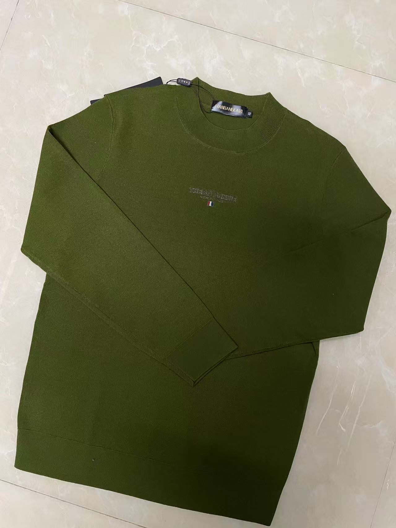 【6681-胸前红白蓝圆领秋冬长袖】主播男士秋冬针织毛衣百搭