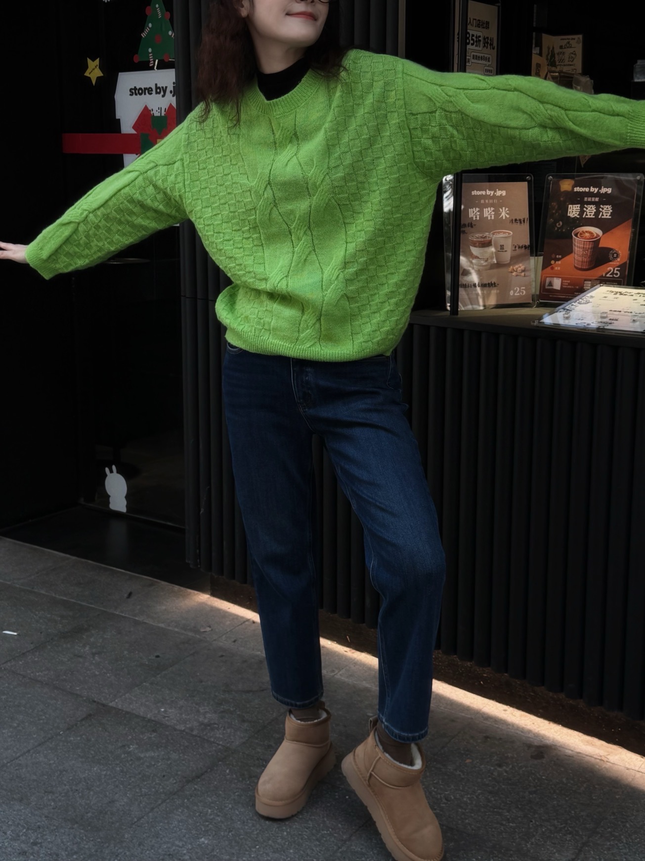 双重好面料！宽松圆领套头麻花针织女 商场同款