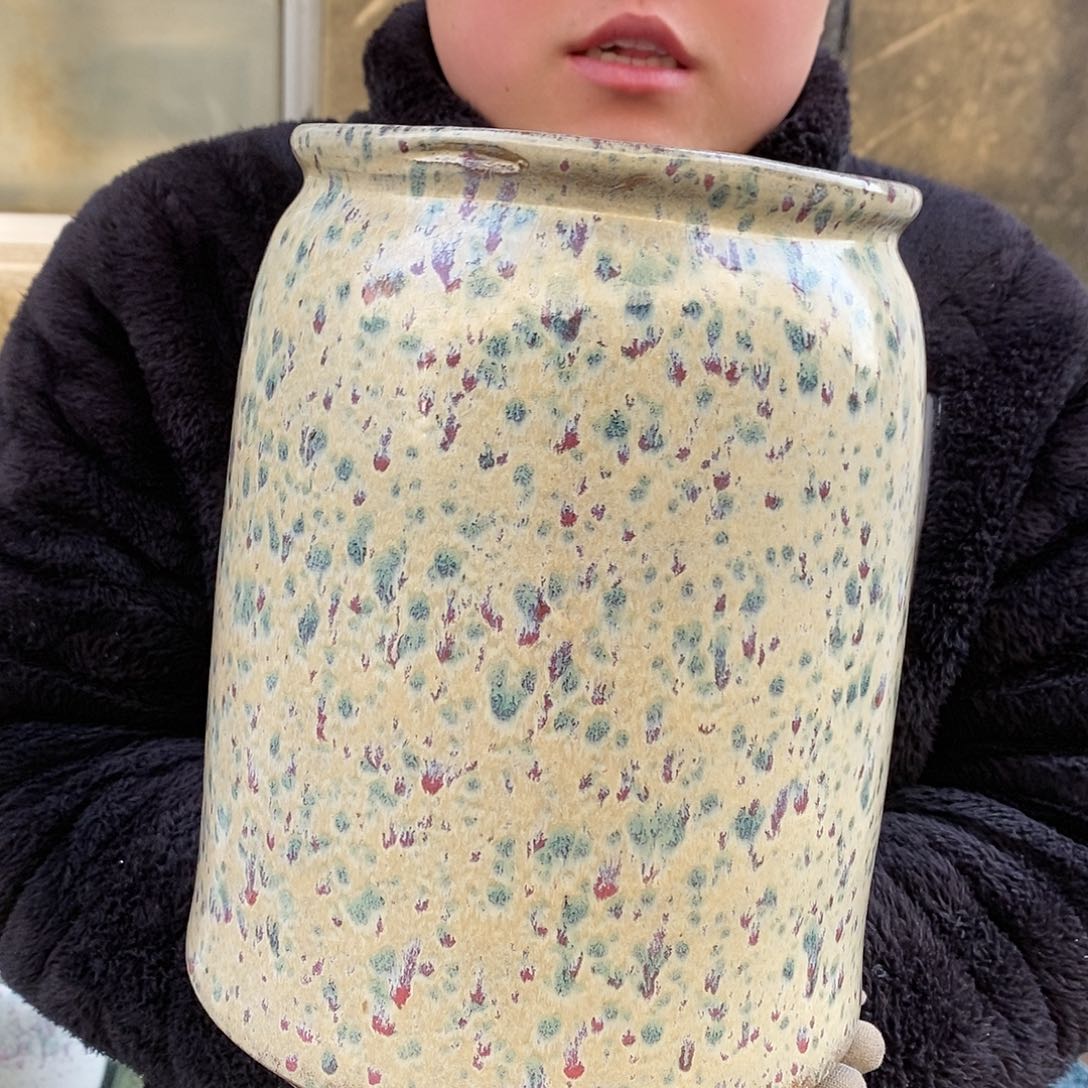 紫砂花盆口17高26瑕疵