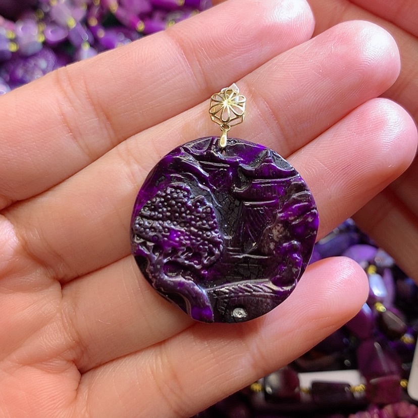 【闪购商品】苏纪石（舒俱来）吊坠18K金镶嵌