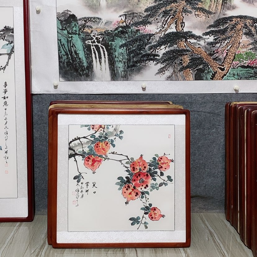 【闪购商品】国画书画作品带框65×65厘米