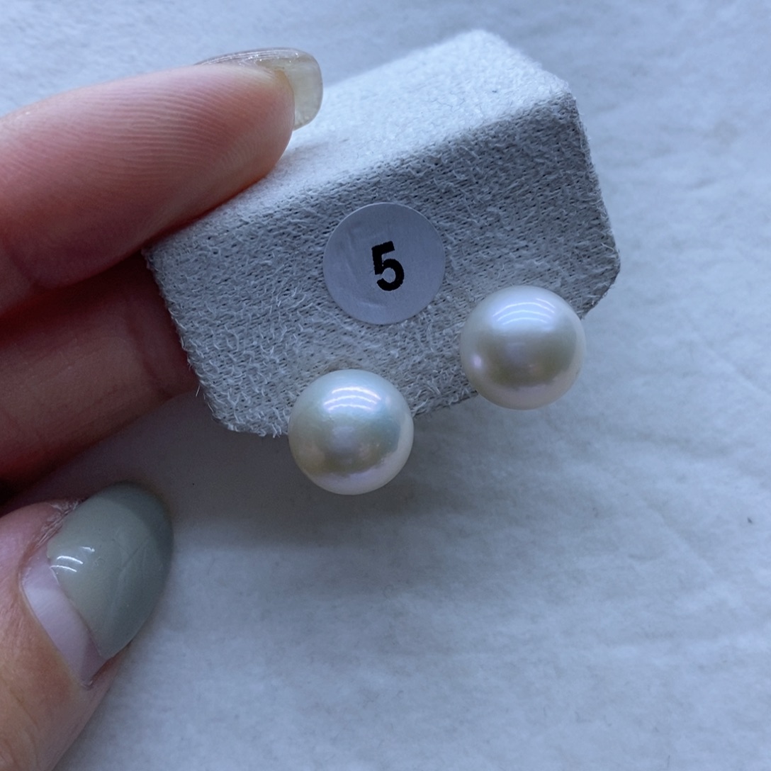 淡水珍珠耳饰银S925镶嵌5