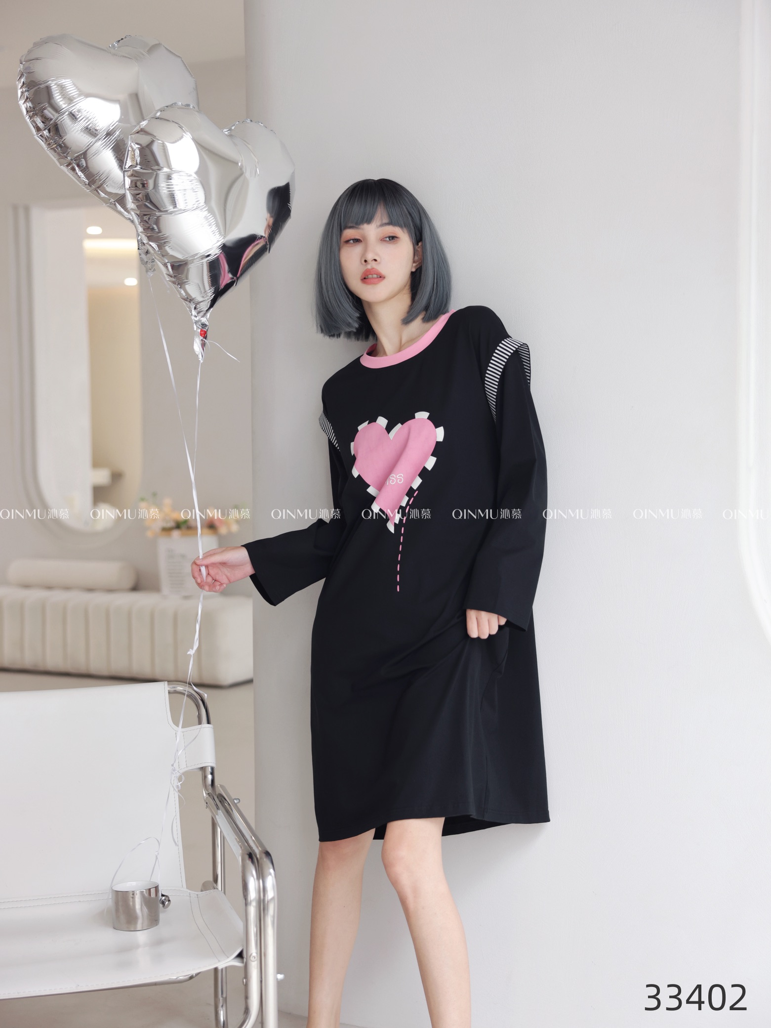 QM正品新款春秋季女纯棉日系韩版甜美公主风长袖睡裙家居服可外穿