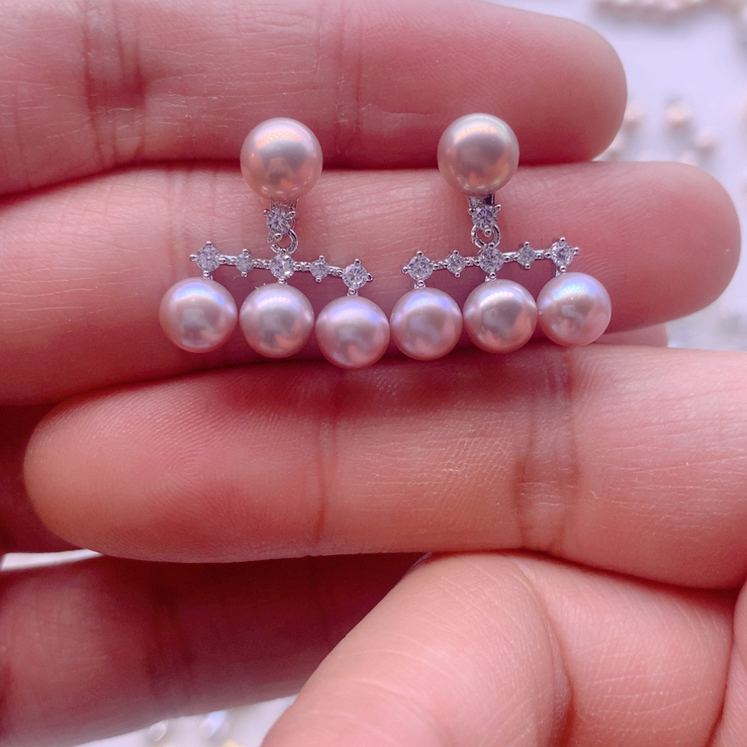 合金耳饰淡水珍珠