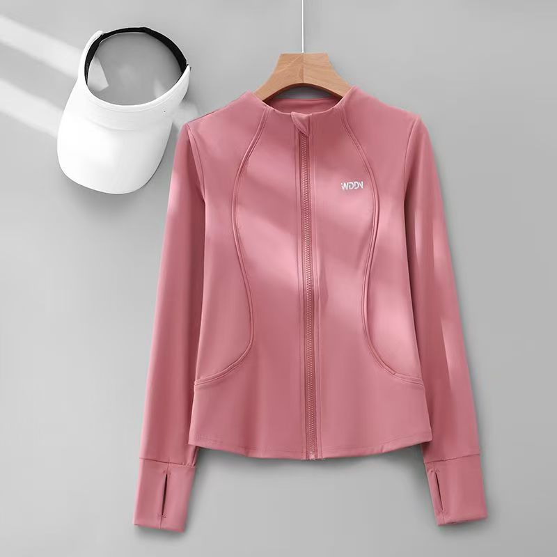 保暖长袖秋季吸汗长款瑜伽健身衣外套显瘦春秋秋冬