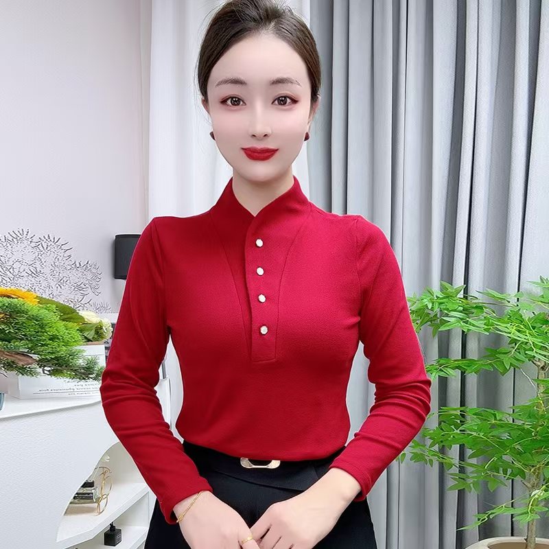 2890款螺纹棉长袖打底衫气质内搭显瘦洋气上衣百搭打底衫