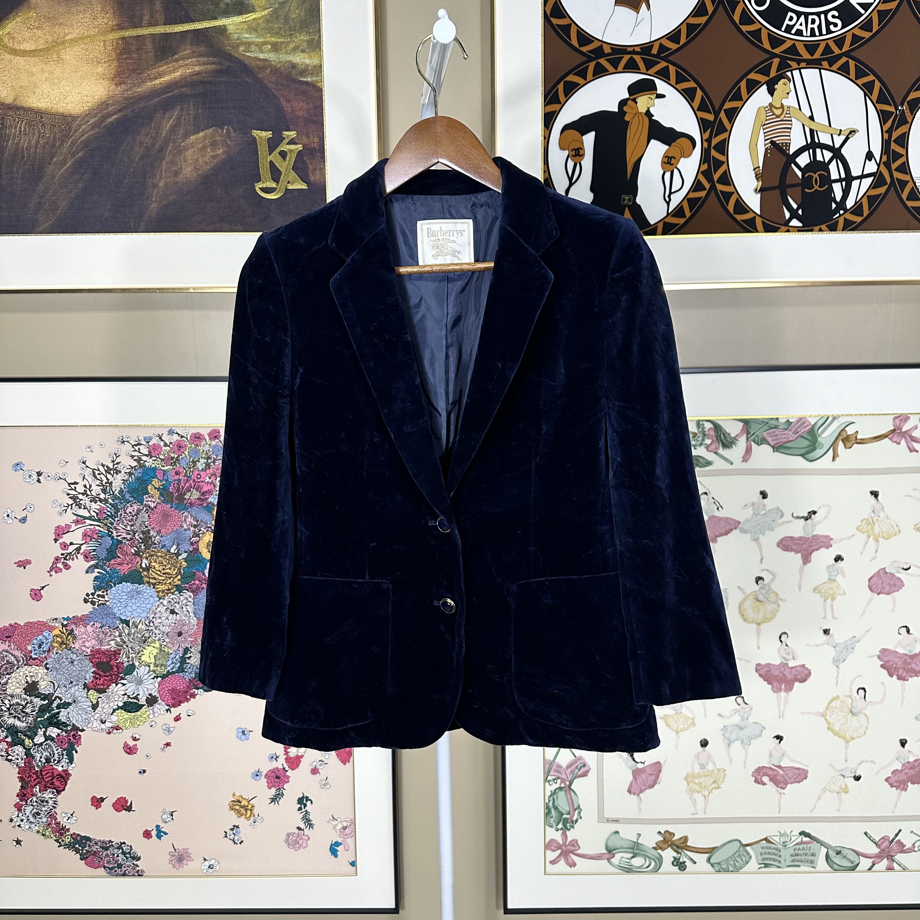 95新 BURBERRY/博柏利 丝绒秋冬休闲短款西装外套/fy3254女装