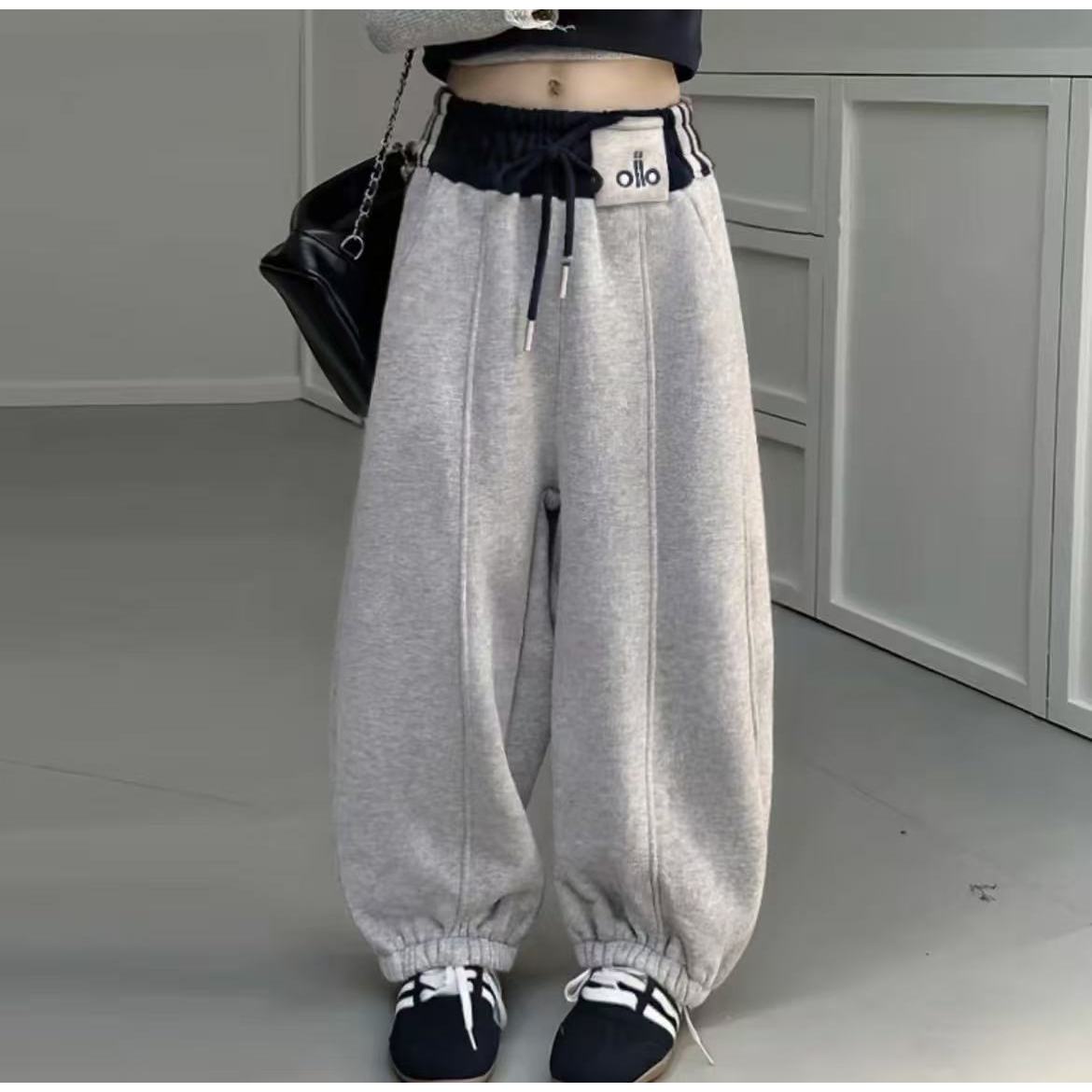 【立体加绒】2025男女童加绒时尚冬季简约百搭防寒宽松卫裤上学神裤