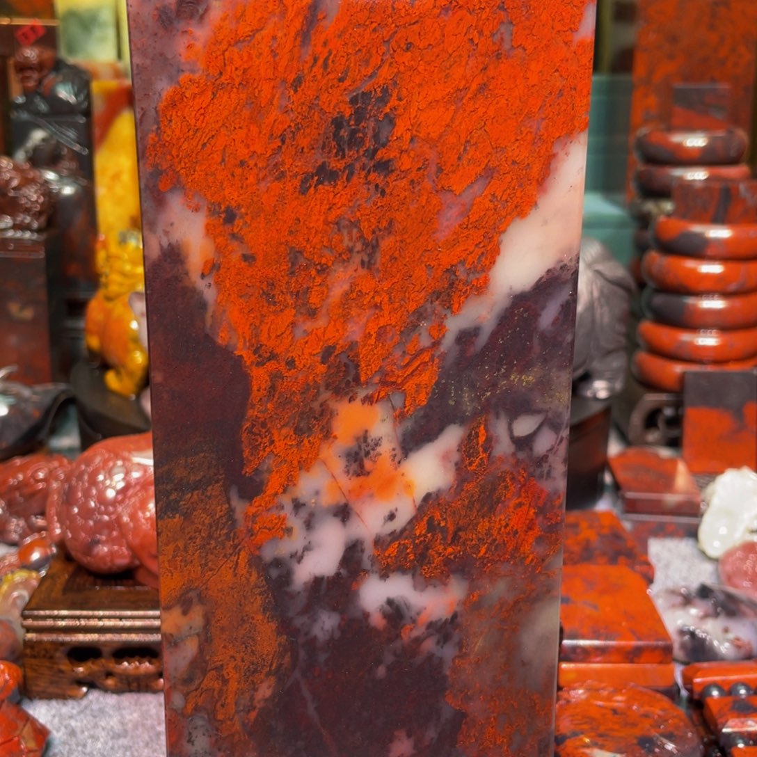 听***u陶瓷桂林鸡血红印章