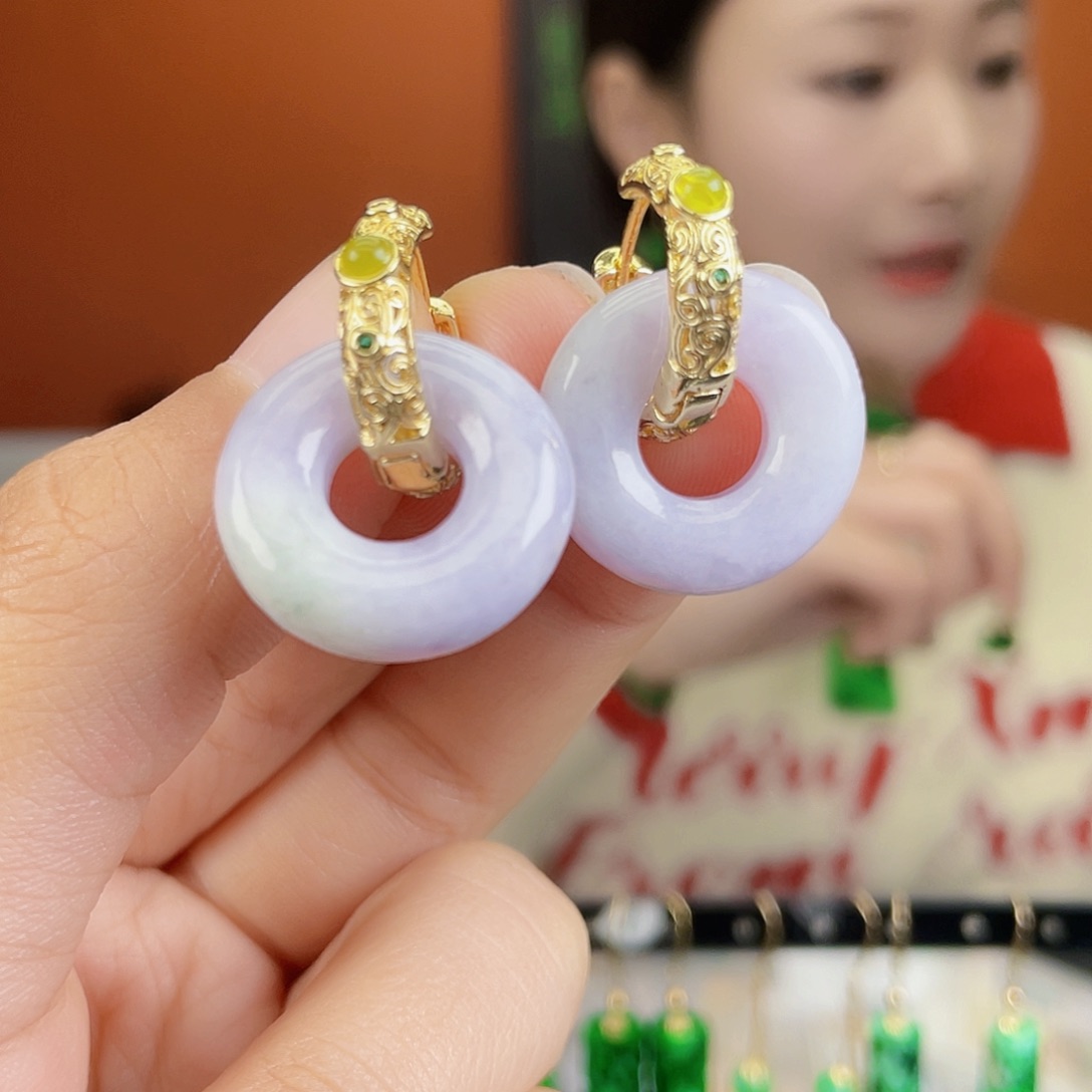 翡翠未镶嵌耳饰饰品