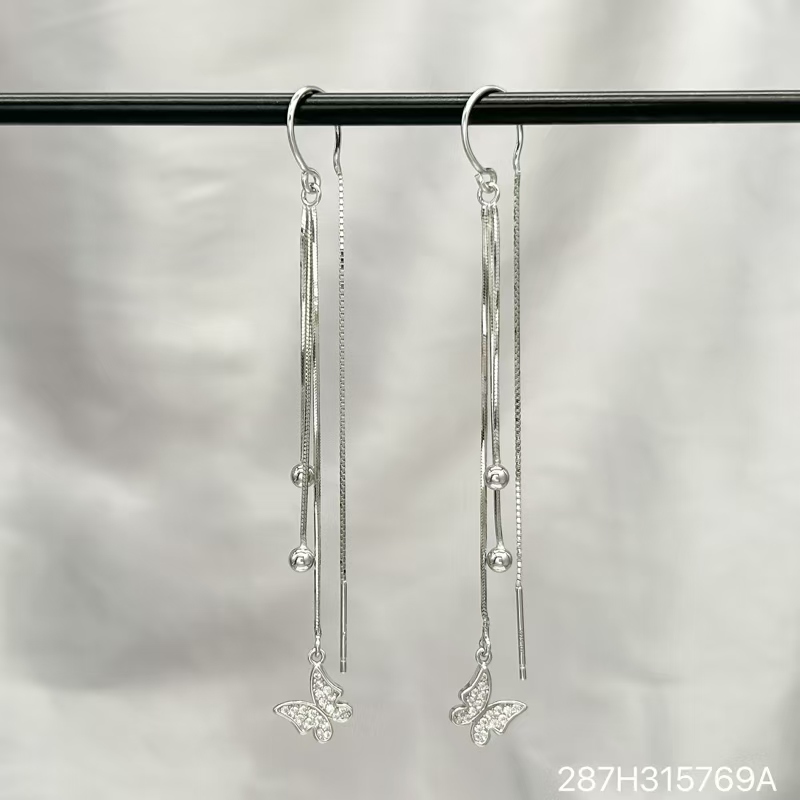 925银合成锆石耳饰 925银饰耳饰