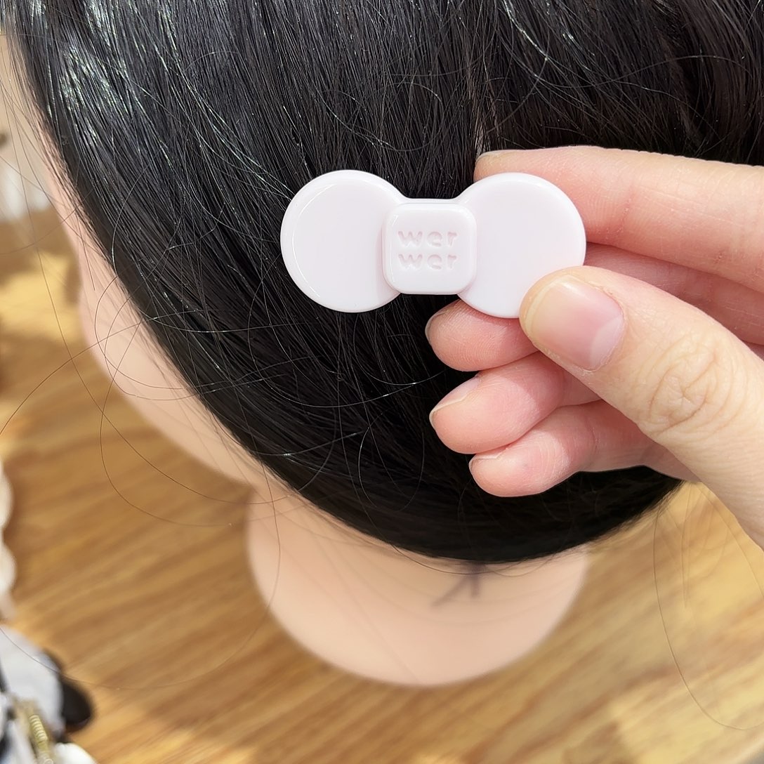 皮质铁合金小号粉色蝴蝶结