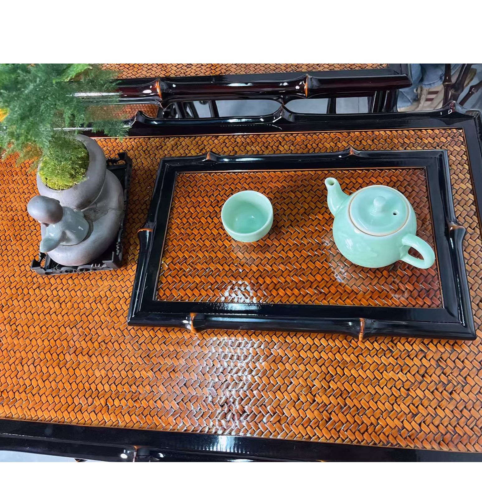 筇竹迷你茶具展示茶台家用干泡茶盘