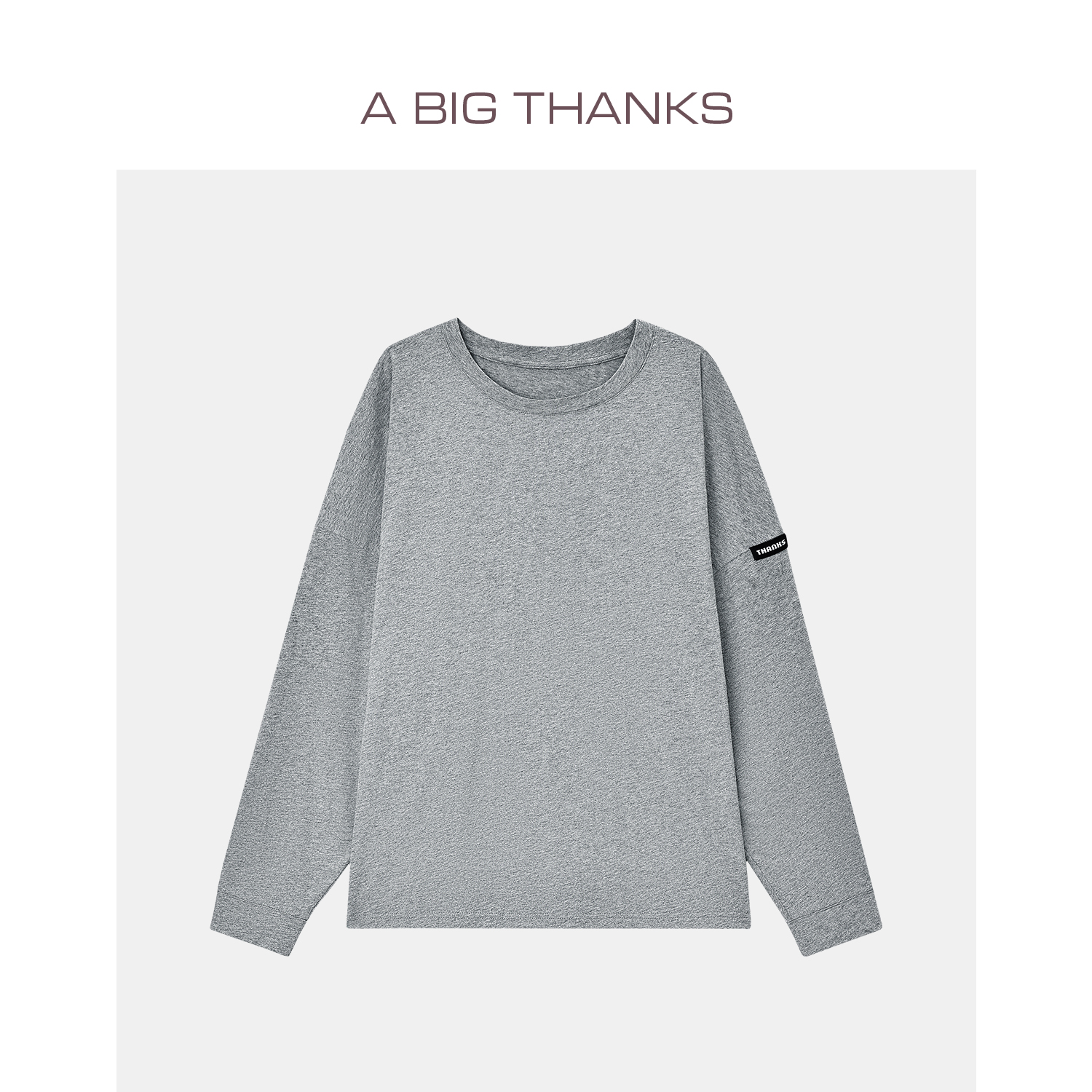 ABIGTHANKS 25秋季新款纯色圆领T恤男女同款内搭 ABT508L03CT5104