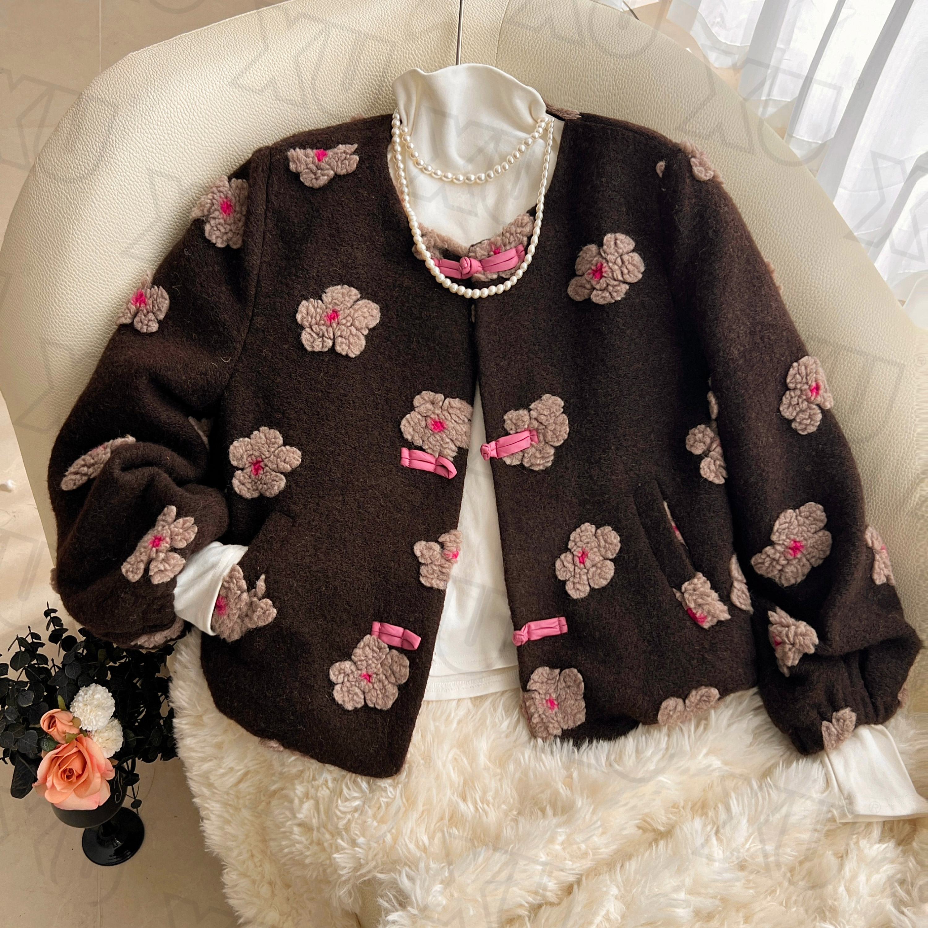 7703  新款覆古气质高级感精致独特漂亮新中式国风禅意风棉服外套