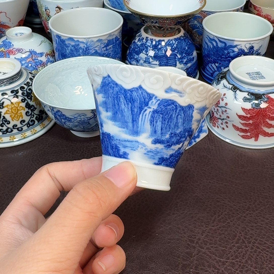 用***7现代景德镇陶瓷盖碗