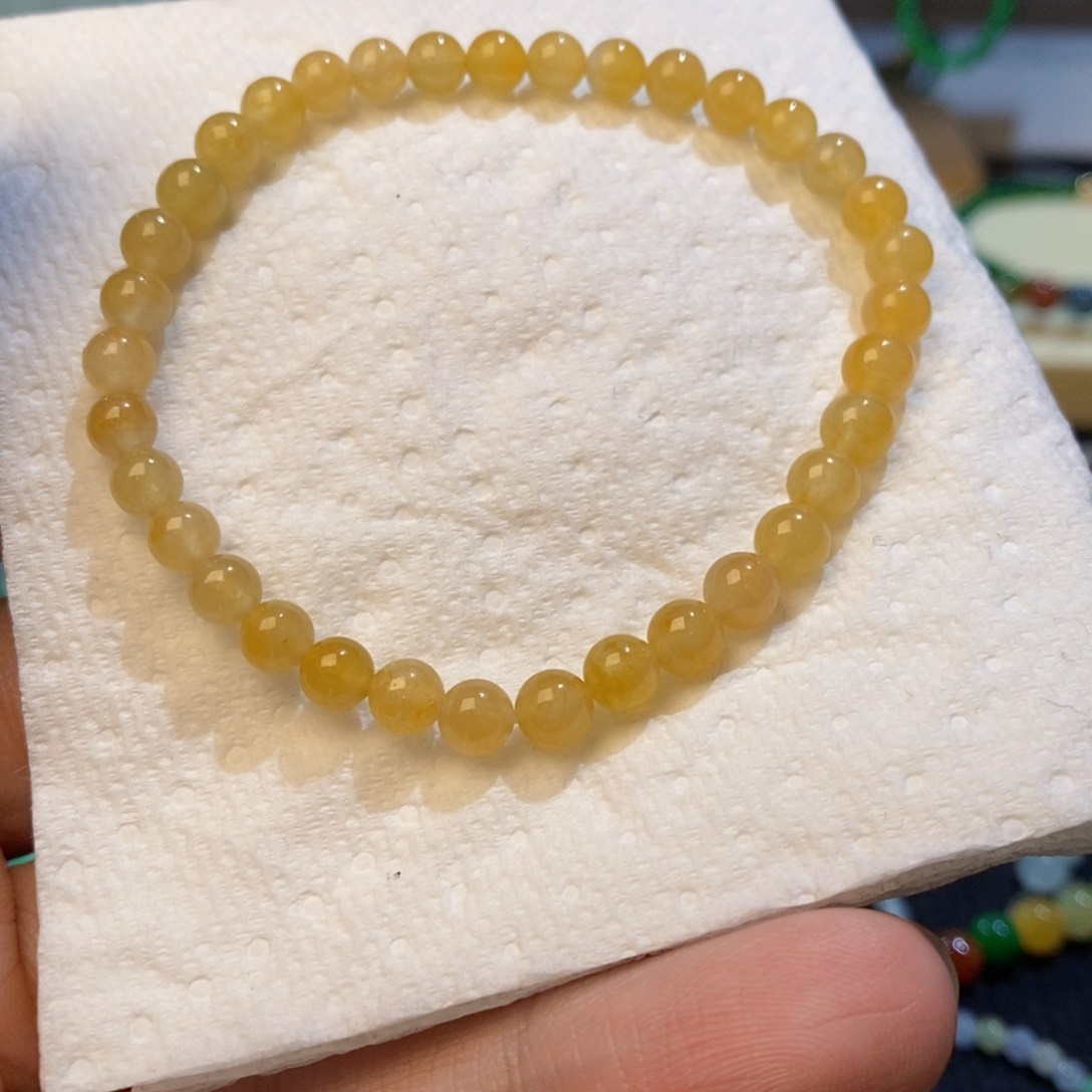 翡翠散珠种水超好黄