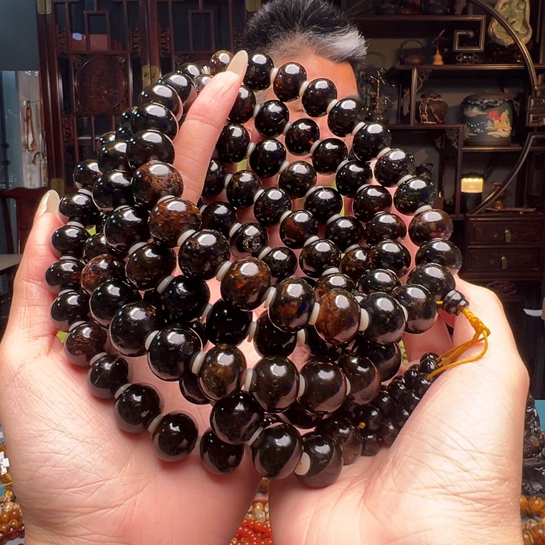 琥珀裸石未镶嵌叶*子抚顺琥珀66007。15mm