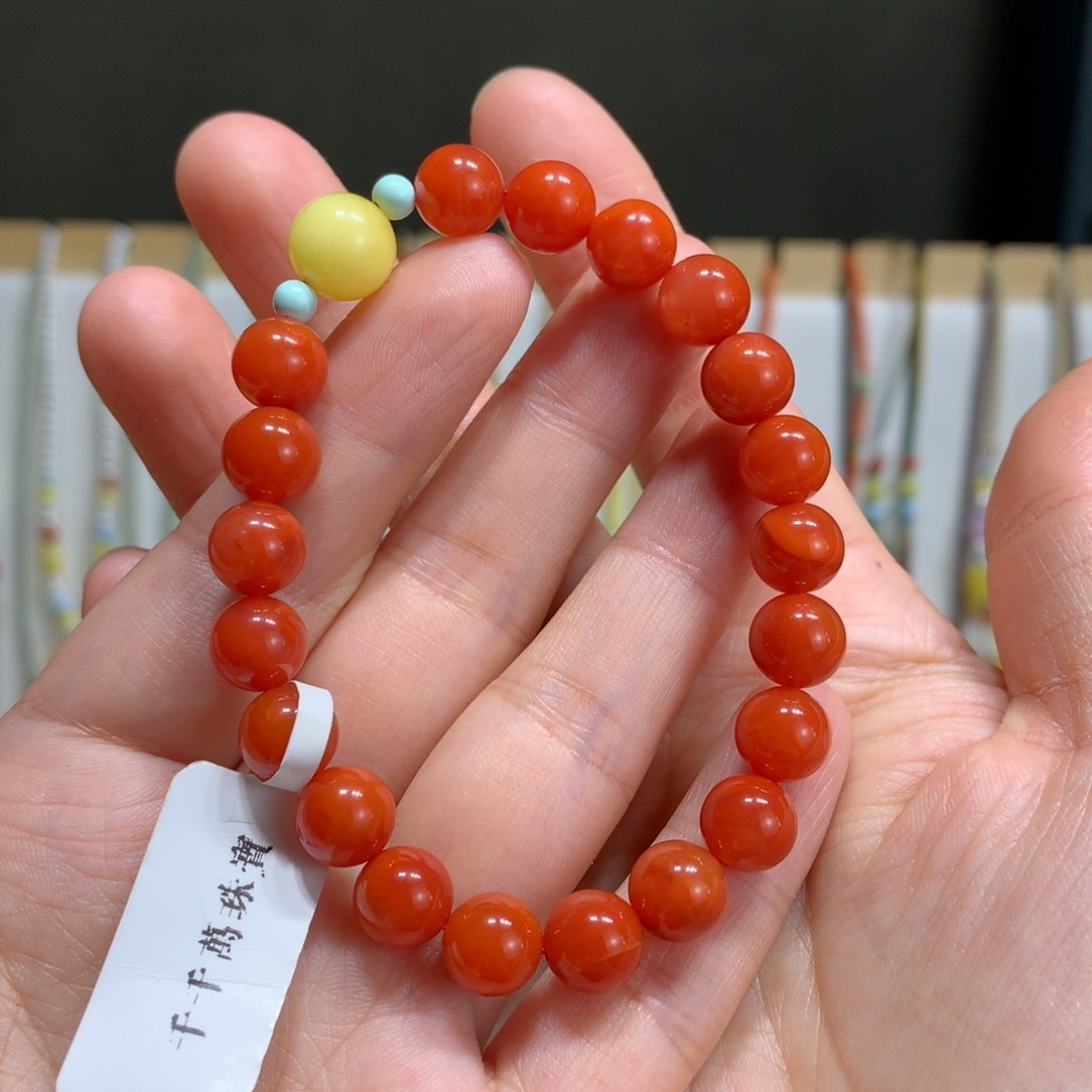 南红玛瑙手链未镶嵌8.5m m