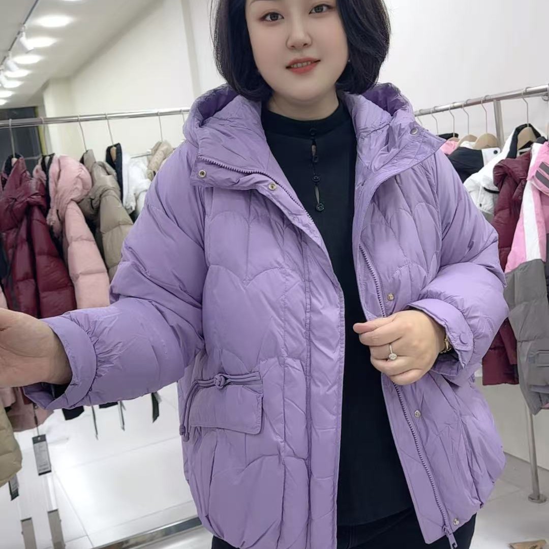 【聪姐推荐】98635新款时尚个性连帽羽绒服（衣长73，胸围128）