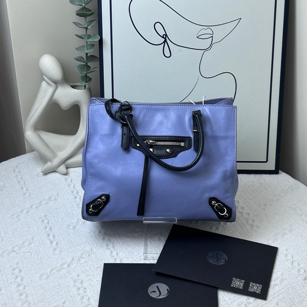 95新 Balenciaga/巴黎世家 机车包 蓝色/JW8109