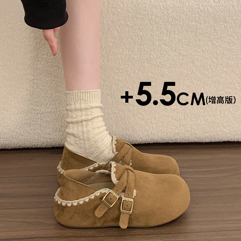 两穿勃肯鞋女款2026新款春季时尚百搭全包休闲一脚蹬豆豆鞋单鞋子