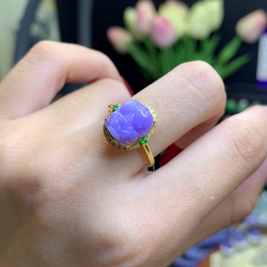 翡翠颈饰18K金镶嵌天然